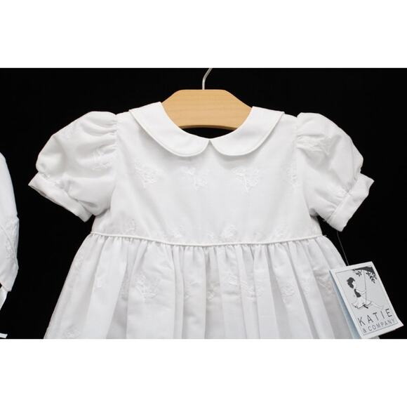 Vintage New 6 Mos Baptism Christening Gown Set Dress Hat Booties Old Stock - Picture 3 of 15